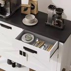 Table console de ferme de 89,9 cm avec 2 tiroirs de rangement et armoire à 2 portes, table d'entrée avec étagère de rangement, pour cuisine, couloir, salon