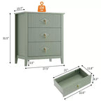 Commode moderne à 3 tiroirs avec panneaux cannelés et poignées en métal doré