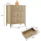 Commode moderne à 3 tiroirs avec panneaux cannelés et poignées en métal doré