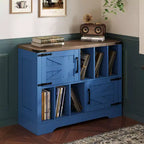 Meuble tourne-disque de 39" avec rangement pour vinyles et portes de grange