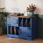 Meuble tourne-disque de 39" avec rangement pour vinyles et portes de grange