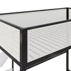 Lit mezzanine simple avec bureau et étagères noir