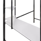 Lit mezzanine simple avec bureau et étagères noir