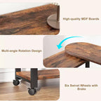 Table basse d'appoint rotative à 360°, table d'appoint à 2 niveaux avec station de charge et pochette de rangement latérale pour salon, chambre et entrée