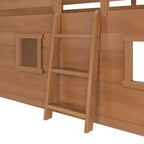 Lit mezzanine bas jumeau de ferme avec 2 fenêtres en bois massif