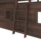 Lit mezzanine bas jumeau de ferme avec 2 fenêtres en bois massif
