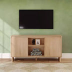 Meuble TV bahut moderne 2 portes en bois massif