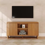 Meuble TV bahut moderne 2 portes en bois massif