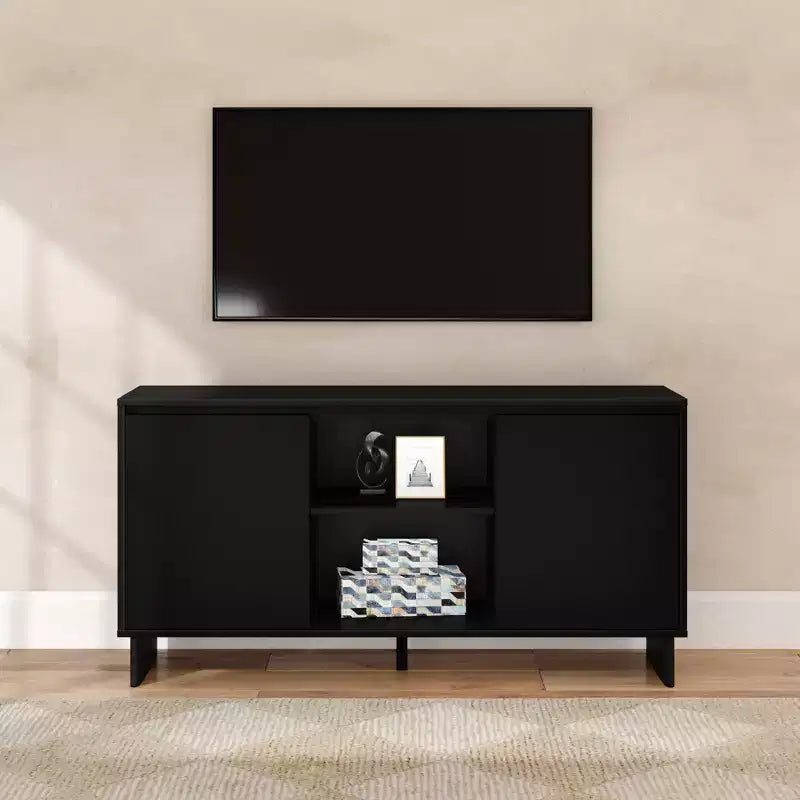 Modern 2-Door Solid Wood Sideboard TV Stand