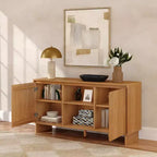 Meuble TV bahut moderne 2 portes en bois massif