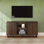 Meuble TV bahut moderne 2 portes en bois massif