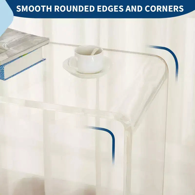 Console TableModern Acrylic Transparent Narrow Side Table, Compact Accent Furniture for Living Room, Dining Room, or Entryway
