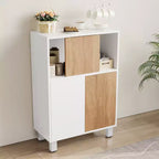 Meuble de rangement en bois - Buffet avec portes coulissantes, étagères réglables, meuble d'angle, bibliothèque compacte