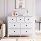 Commode à 7 tiroirs pour chambre à coucher, commode de rangement large et moderne en bois pour salon,