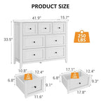 Commode à 7 tiroirs pour chambre à coucher, commode de rangement large et moderne en bois pour salon,