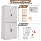 70" Meuble de Rangement Autonome pour Garde-Manger de Cuisine, Armoire de Rangement Haute avec Portes et Étagères Réglables, pour Salle de Bain, Salle à Manger, Salon