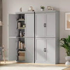 70" Meuble de Rangement Autonome pour Garde-Manger de Cuisine, Armoire de Rangement Haute avec Portes et Étagères Réglables, pour Salle de Bain, Salle à Manger, Salon