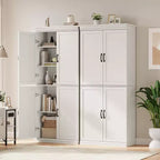 70" Meuble de Rangement Autonome pour Garde-Manger de Cuisine, Armoire de Rangement Haute avec Portes et Étagères Réglables, pour Salle de Bain, Salle à Manger, Salon