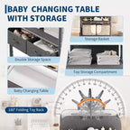 Table à langer pour bébé, table à langer pliante polyvalente, station à langer imperméable avec 2 tiroirs, crèche mobile pour nourrisson et nouveau-né