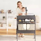 Table à langer pour bébé, table à langer pliante polyvalente, station à langer imperméable avec 2 tiroirs, crèche mobile pour nourrisson et nouveau-né