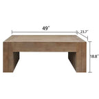 Table basse en bois manufacturé rustique de 49 po, brun naturel