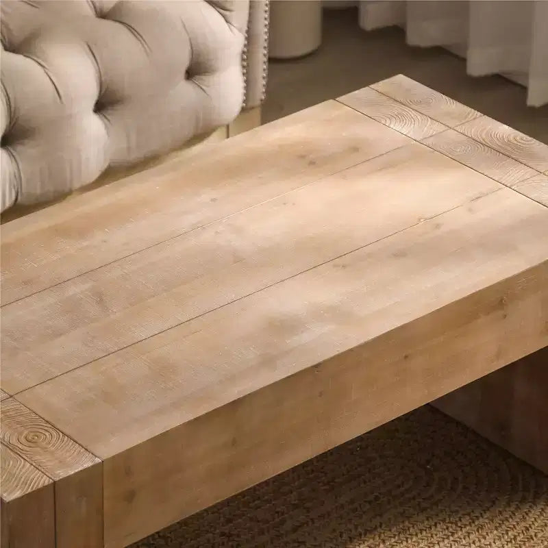 49" Rustic Engineered Wood Coffee Table Natural Brown