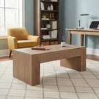 Table basse en bois manufacturé rustique de 49 po, brun naturel