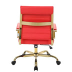 Fauteuil de bureau à dossier haut en similicuir marron, hauteur réglable 91,4 cm