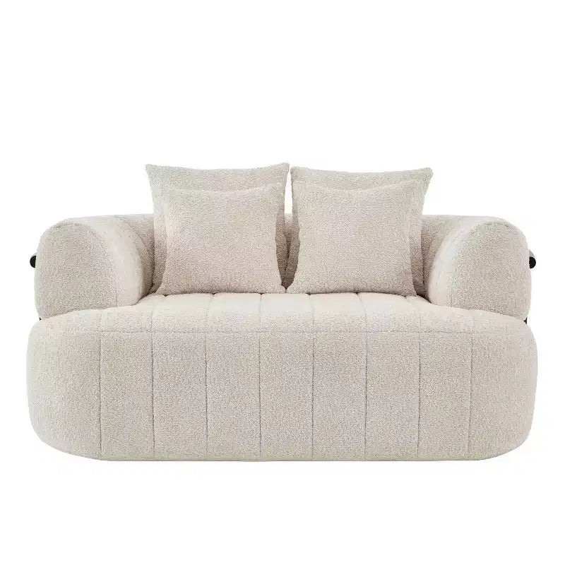 Chaise longue nuage en boucle surdimensionnée de 162 cm, canapé sans armature avec support métallique pour salon/chambre à coucher
