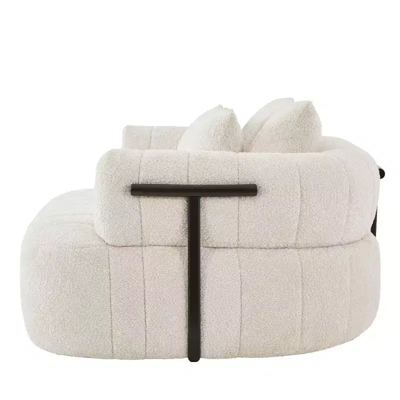 Chaise longue nuage en boucle surdimensionnée de 162 cm, canapé sans armature avec support métallique pour salon/chambre à coucher