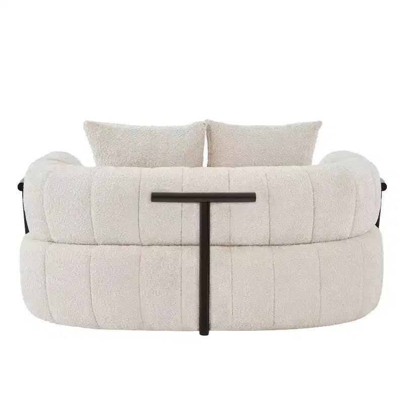 Chaise longue nuage en boucle surdimensionnée de 162 cm, canapé sans armature avec support métallique pour salon/chambre à coucher