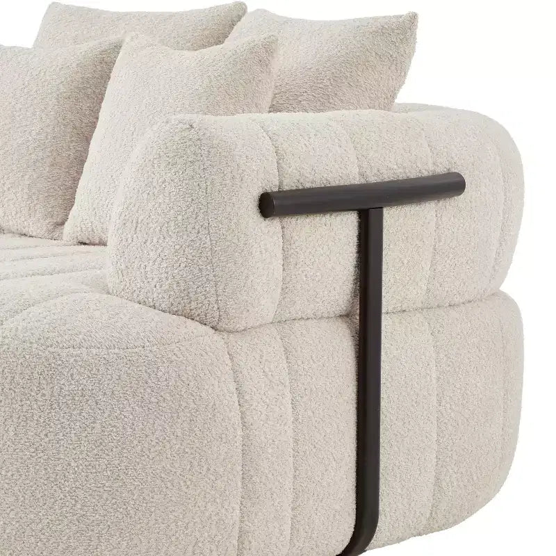 Chaise longue nuage en boucle surdimensionnée de 162 cm, canapé sans armature avec support métallique pour salon/chambre à coucher
