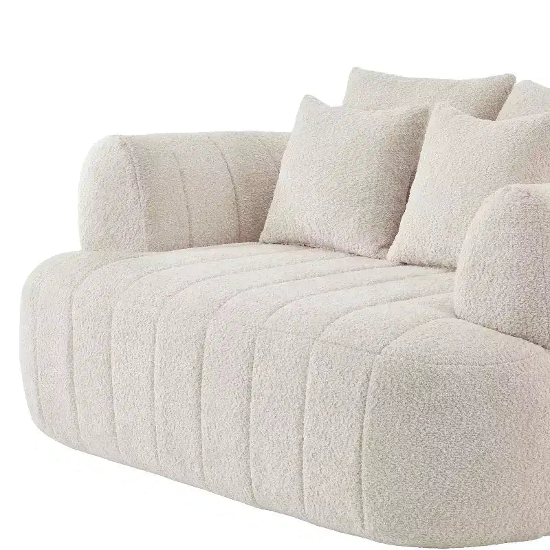 Chaise longue nuage en boucle surdimensionnée de 162 cm, canapé sans armature avec support métallique pour salon/chambre à coucher