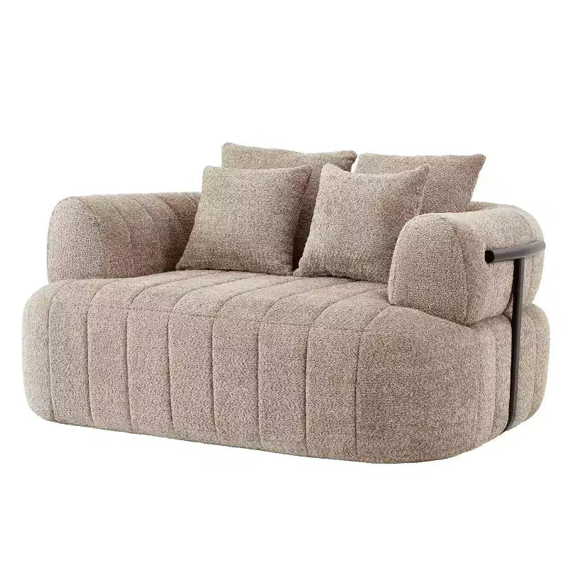 Chaise longue nuage en boucle surdimensionnée de 162 cm, canapé sans armature avec support métallique pour salon/chambre à coucher