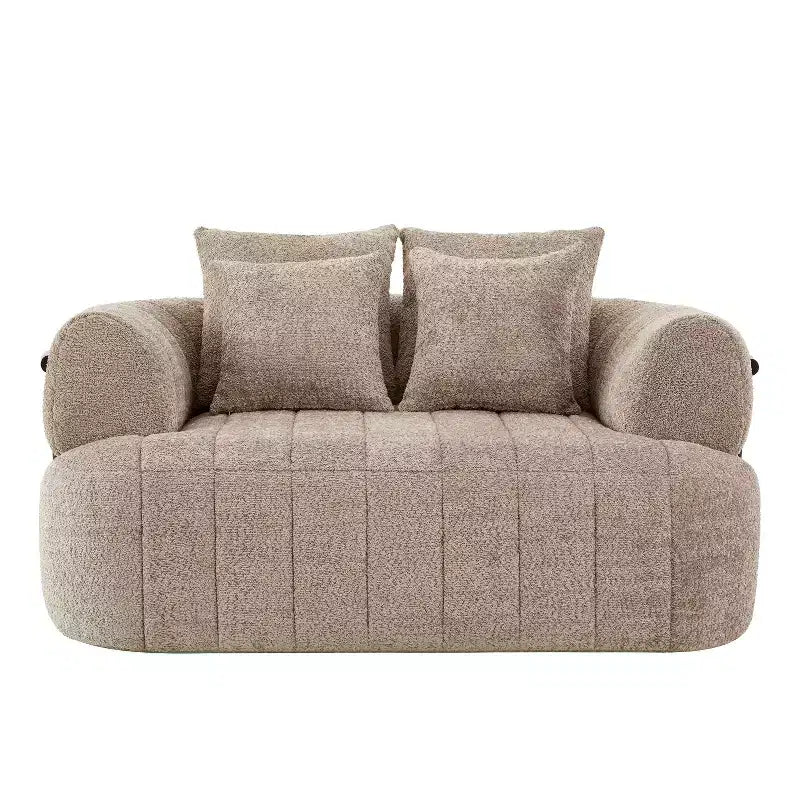 Chaise longue nuage en boucle surdimensionnée de 162 cm, canapé sans armature avec support métallique pour salon/chambre à coucher