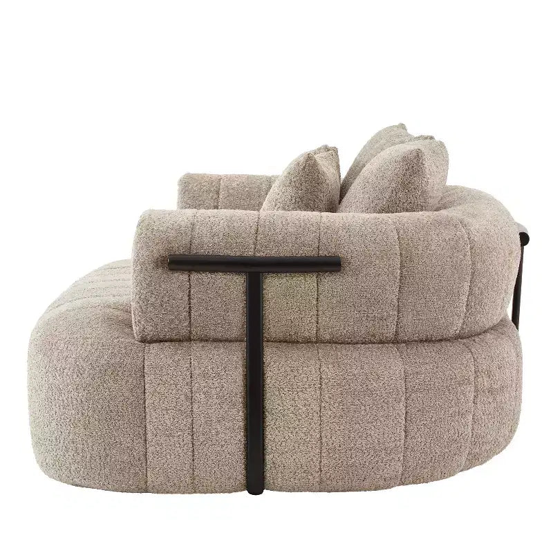 Chaise longue nuage en boucle surdimensionnée de 162 cm, canapé sans armature avec support métallique pour salon/chambre à coucher