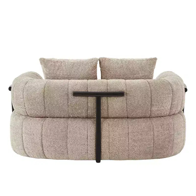 Chaise longue nuage en boucle surdimensionnée de 162 cm, canapé sans armature avec support métallique pour salon/chambre à coucher