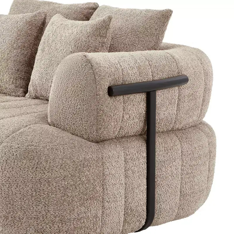 Chaise longue nuage en boucle surdimensionnée de 162 cm, canapé sans armature avec support métallique pour salon/chambre à coucher