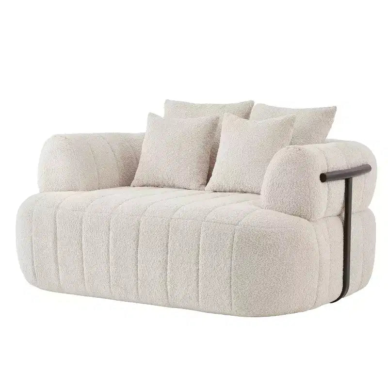 Chaise longue nuage en boucle surdimensionnée de 162 cm, canapé sans armature avec support métallique pour salon/chambre à coucher
