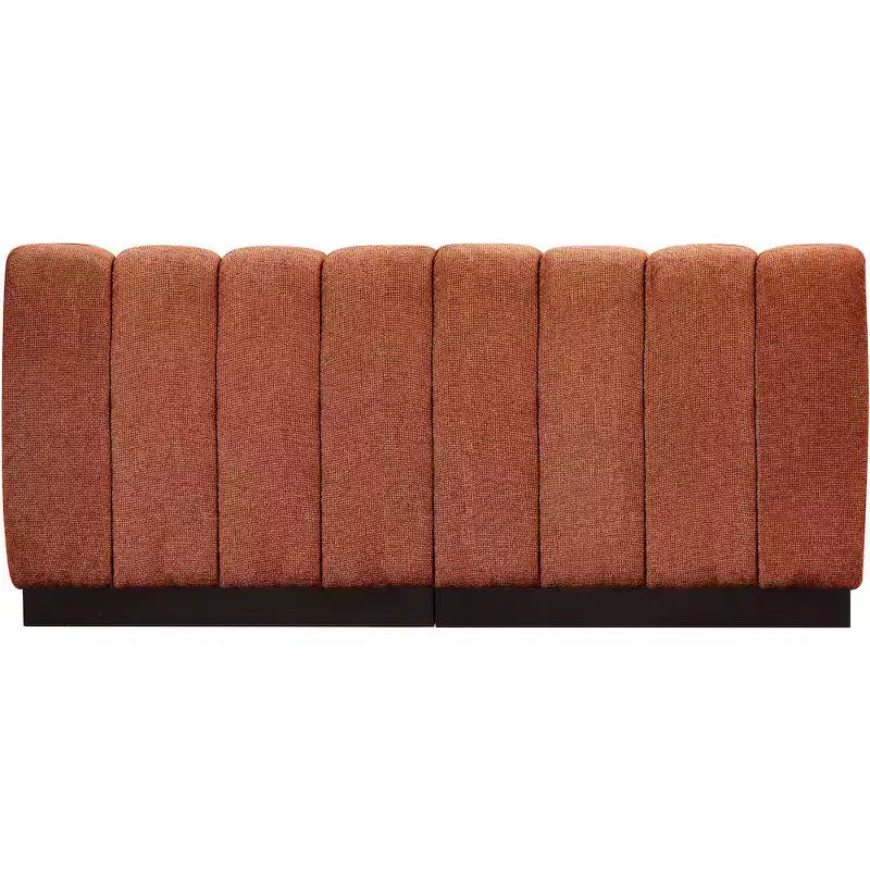 Canapé modulable en tissu chenille cognac, 163 cm de large, 2 places