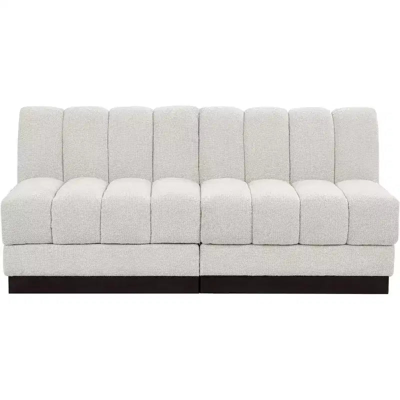 Canapé modulable en tissu chenille cognac, 163 cm de large, 2 places