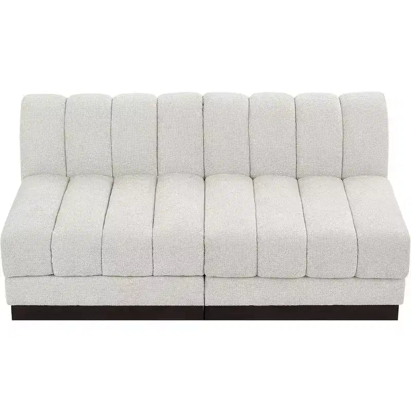 Canapé modulable en tissu chenille cognac, 163 cm de large, 2 places