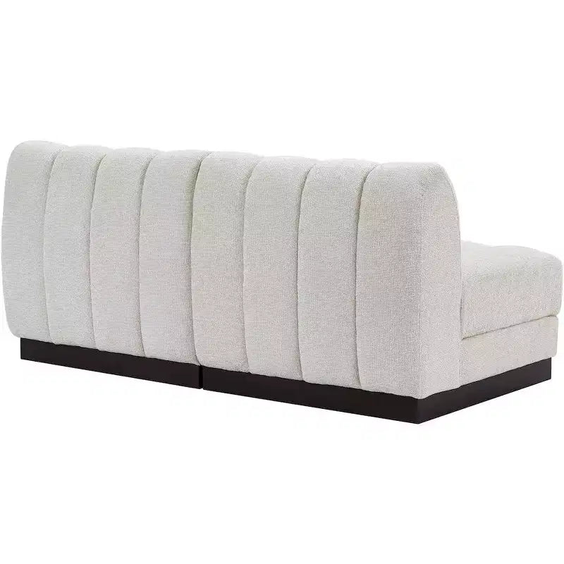 Canapé modulable en tissu chenille cognac, 163 cm de large, 2 places