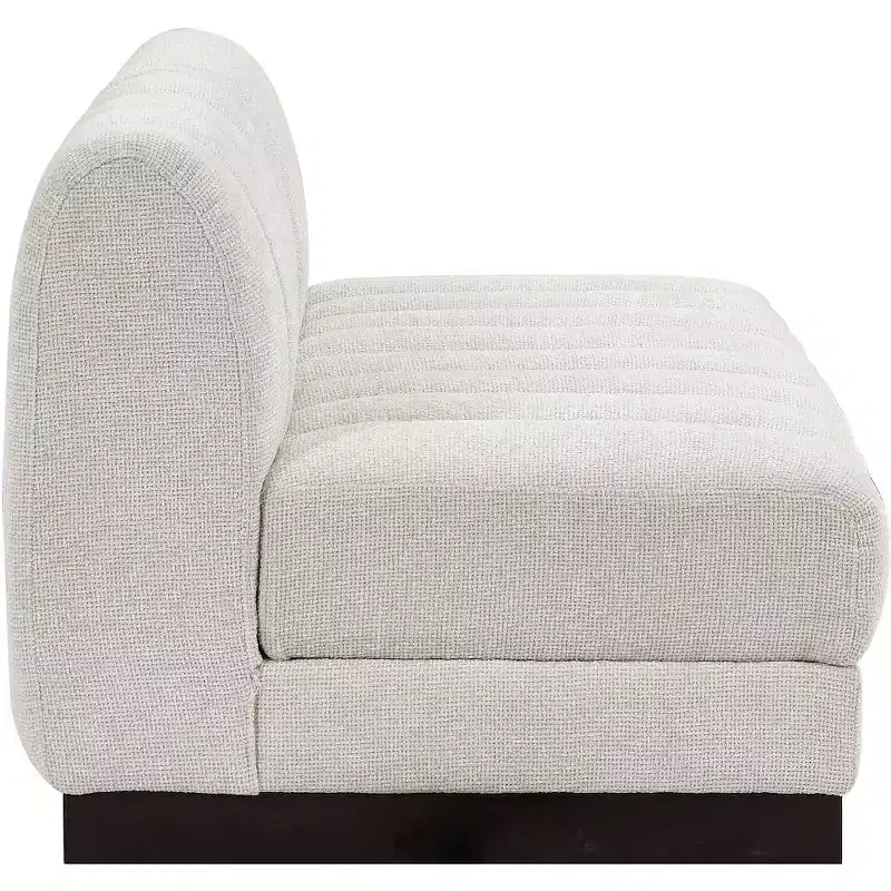 Canapé modulable en tissu chenille cognac, 163 cm de large, 2 places