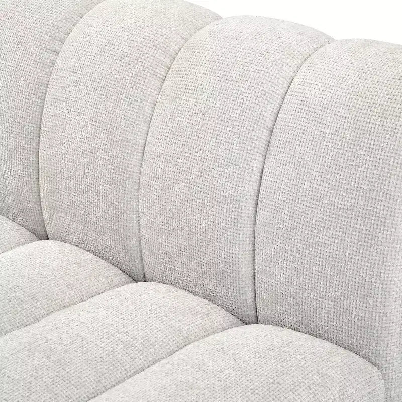 Canapé modulable en tissu chenille cognac, 163 cm de large, 2 places