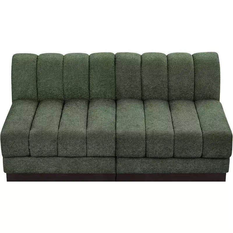 Canapé modulable en tissu chenille cognac, 163 cm de large, 2 places