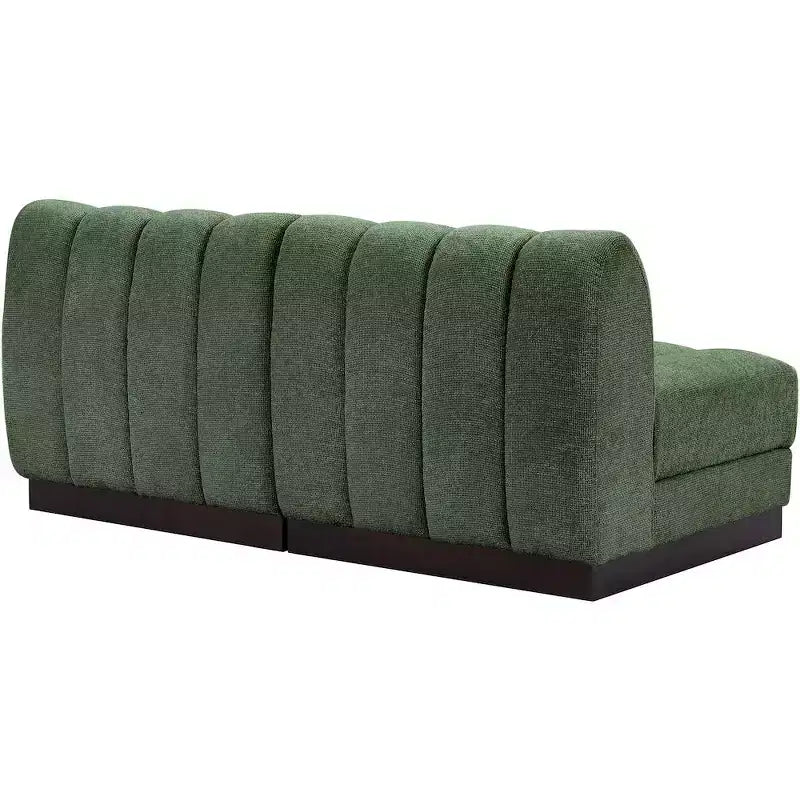 Canapé modulable en tissu chenille cognac, 163 cm de large, 2 places