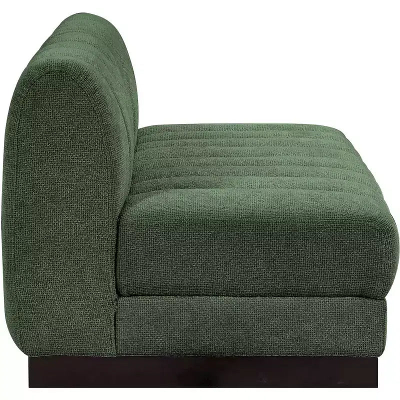Canapé modulable en tissu chenille cognac, 163 cm de large, 2 places