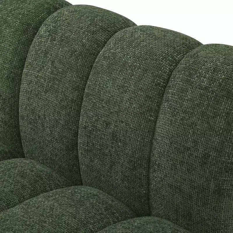 Canapé modulable en tissu chenille cognac, 163 cm de large, 2 places