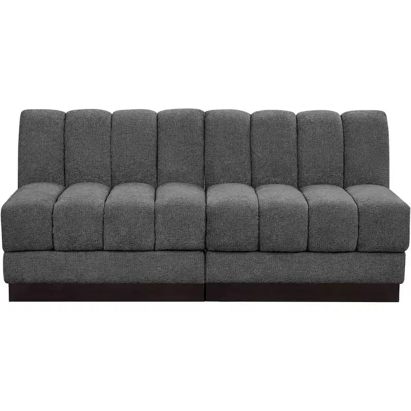 Canapé modulable en tissu chenille cognac, 163 cm de large, 2 places